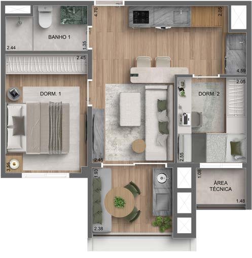 2 DORMS | 45M 2