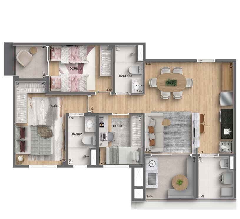 3 DORMS 70M 2